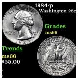 1984-p Washington Quarter 25c Grades GEM+ Unc