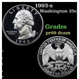 1993-s Proof Washington Quarter 25c Grades GEM++ P