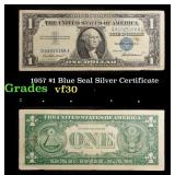 1957 $1 Blue Seal Silver Certificate Grades vf++