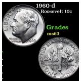 1960-d Roosevelt Dime 10c Grades Select Unc