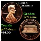 1988-s Proof Lincoln Cent 1c GEM++ Proof Deep Came