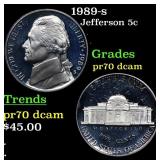 1989-s Proof Jefferson Nickel 5c GEM++ Proof Deep