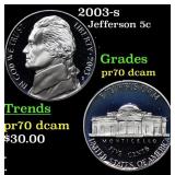 2003-s Proof Jefferson Nickel 5c GEM++ Proof Deep