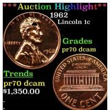 ***Auction Highlight*** 1962 Proof Lincoln Cent 1c