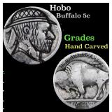 Hobo Buffalo Nickel 5c Grades Hand Carved