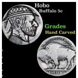 Hobo Buffalo Nickel 5c Grades Hand Carved