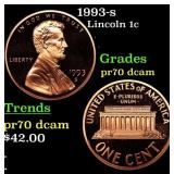 1993-s Proof Lincoln Cent 1c GEM++ Proof Deep Came