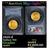 ***Major Highlight*** 1910-d Gold Indian Eagle $10