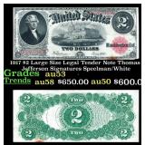 1917 $2 Large Size Legal Tender Note Thomas Jeffer