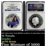 NGC 2015-p Star Trek SPOCK 1oz Silver $1 Australli