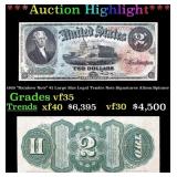 ***Major Highlight*** 1869 "Rainbow Note" $2 Large