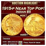 ***Major Highlight*** 1915-p Gold Indian Half Eagl