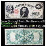 1917 $1 Large Size Legal Tender Note Grades vf+ Si