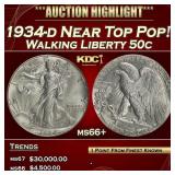 ***Major Highlight*** 1934-d Walking Liberty Half