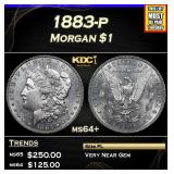 1883-p Morgan Dollar $1 Grades Choice+ Unc