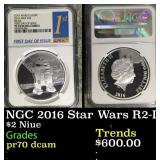 NGC 2016 Star Wars R2-D2 1oz .999 Silver $2  Niue