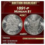 ***Major Highlight*** 1891-p Morgan Dollar $1 ms65