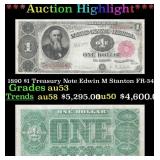 ***Major Highlight*** 1890 $1 Treasury Note Edwin