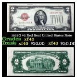 1928G $2 Red Seal United States Note Grades xf