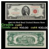 1963 $2 Red Seal United States Note Grades Gem CU