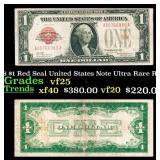 1928 $1 Red Seal United States Note Ultra Rare Red