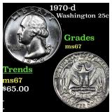 1970-d Washington Quarter 25c Grades GEM++ Unc