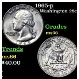 1965-p Washington Quarter 25c Grades GEM+ Unc