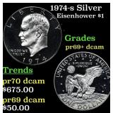 1974-s Silver Proof Eisenhower Dollar 1 Grades GEM