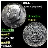 1984-p Kennedy Half Dollar 50c Grades GEM++ Unc