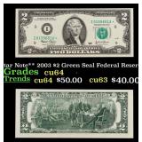 **Star Note** 2003 $2 Green Seal Federal Reserve N