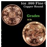 1oz .999 Fine Copper Bullion Round - Year of The D