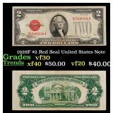 1928F $2 Red Seal United States Note Grades vf++