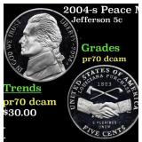 2004-s Peace Medal Proof Jefferson Nickel 5c pr70