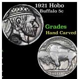 1921 Hobo Buffalo Nickel 5c Grades Hand Carved