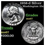 1958-d Washington Quarter Silver 25c Grades GEM++