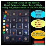 20 Great Coins of the World, hand selected, many t