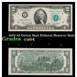 1976 $2 Green Seal Federal Reserve Note Grades Cho