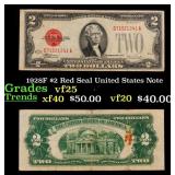 1928F $2 Red Seal United States Note Grades vf+