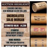 Wow! Covered End Roll! Marked "Unc Morgan Reserve"