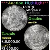 1891-p Morgan Dollar $1 ms65+ SEGS