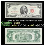 1963A $2 Red Seal United States Note Grades Choice