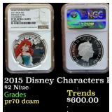 2015 Disney Characters Princess Ariel 1oz .999 Sil