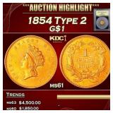 ***Major Highlight*** 1854 Type 2 Gold Dollar $1 B