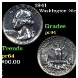 1941 Proof Washington Quarter 25c Grades Choice Pr