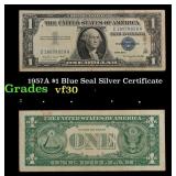 1957A $1 Blue Seal Silver Certificate Grades vf++