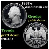 1987-s Proof Washington Quarter 25c Grades GEM++ P