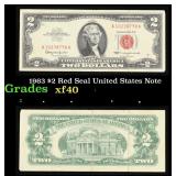 1963 $2 Red Seal United States Note Grades xf