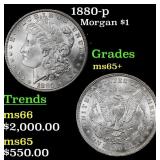 1880-p Morgan Dollar $1 ms65+ SEGS