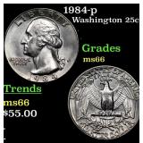 1984-p Washington Quarter 25c Grades GEM+ Unc