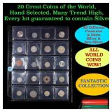 20 Great Coins of the World, hand selected, many t